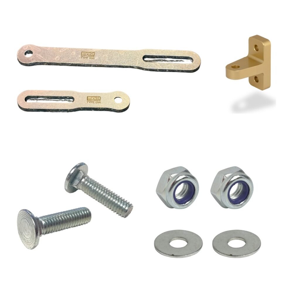 OTK Mini Rotax exhaust kit: exhaust supports 0256.IFA, 0256.IFB, 0256.GA, bolts, nuts and washers